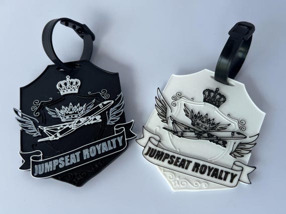 Jumpseat Royalty in Crest Shape - Aviation Luggage Tag