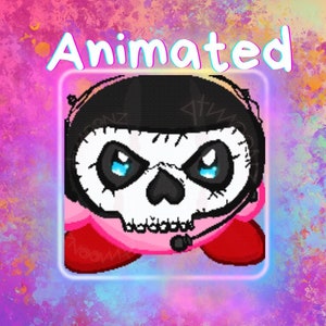 Ghost Kirb Animated Emote - For Twitch Discord - FPS COD Gamers Cute Kawaii Aesthetics