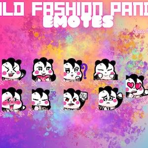 Emotes de panda de dibujos animados de moda antigua para Discord Twitch Cute Kawaii Emote Estética para jugadores