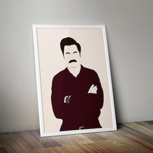 Ron Swanson Poster - Ron Swanson Parks and Rec Inspired Art - Minimalist Poster - 8×10, 12×16, 12×18, 16×20, 18×24, 24×36