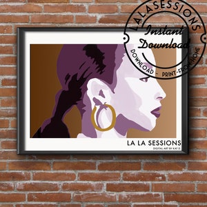 Sade - Digital Tribute-Sade Art-Music Print-Pop Music- Instant Download-Digital Download-Wall Art -90s-12x8