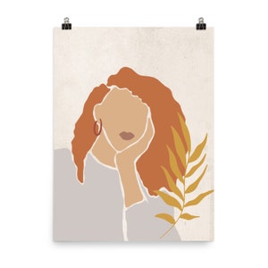Abstract Face - Minimalist Art - Abstract Female Art - Minimalist Poster - 12×16, 18×24