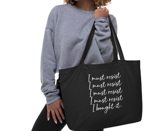 Shopping Bag, Large organic tote bag, Reusable Bag, Grocery Bag, Funny Tote Bag, Beach Bag, Shopping is my cardio