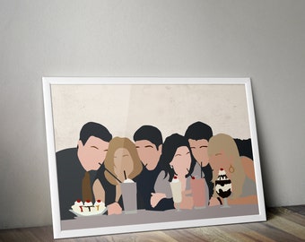 Friends Poster - Minimalist Art - Friends Print - Friends Wall Decor - 12×18, 24×36