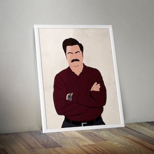 Ron Swanson Poster - Ron Swanson Parks and Rec Inspired Art - Minimalist Poster - 8×10, 16×20, 18×24