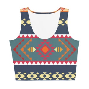 Tribal pattern crop top tank top - Aztec Pattern - Custom Shirt - Work Out Shirt - Womens Crop Top