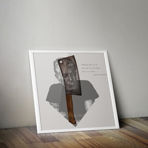 Anthony Bourdain Print - Tribut Art - &quot;Barbecue may not be the road to world peace but it&#39;s a start&quot; - 10x10, 12x12, 14x14, 16x16, 18x18
