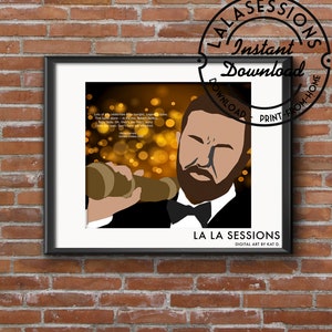 Ricky Gervais -Globos de Oro 2020- Arte tributo digital - Descarga instantánea-8x8, 10x10