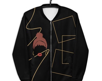 Abstract Bomber Jacket Girl Kiss - Limited Edition Jacket - Unisex Bomber Jacket