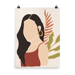 Abstract Face - Minimalist Art - Abstract Female Art - Minimalist Poster - 12×16, 18×24