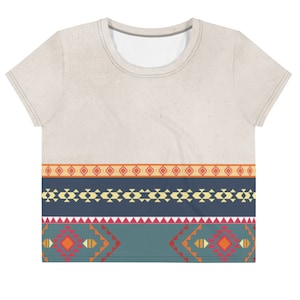 Womens Tribal Pattern Crop Top - Aztec Pattern - Custom Shirt - Limited Edition