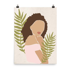 Abstract Face - Minimalist Art - Abstract Female Art - Minimalist Poster - 12×16, 18×24