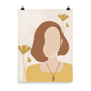 Abstract Face - Minimalist Art - Abstract Female Art - Minimalist Poster - 12×16, 18×24