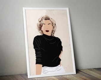 Marilyn Monroe Poster - Marilyn Monroe Art - Marilyn Monroe Print - 12×18, 24×36