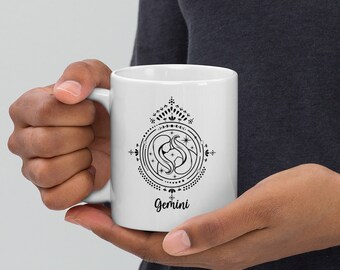 双子座コーヒーマグ、双子座への星座ギフト、双子座マグ、占星術ギフト、双子座ギフト、お母さんへのギフト、姉妹へのギフト