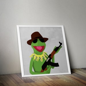 Kermit Poster - Kermit Print - Custom Art - 10×10, 12×12, 14×14, 16×16, 18×18