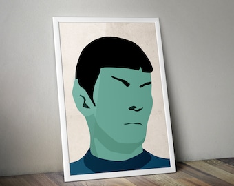 Spock Poster-Spock Art- Mr Spock - 12x18, 24x36 PHYSICAL PRINT