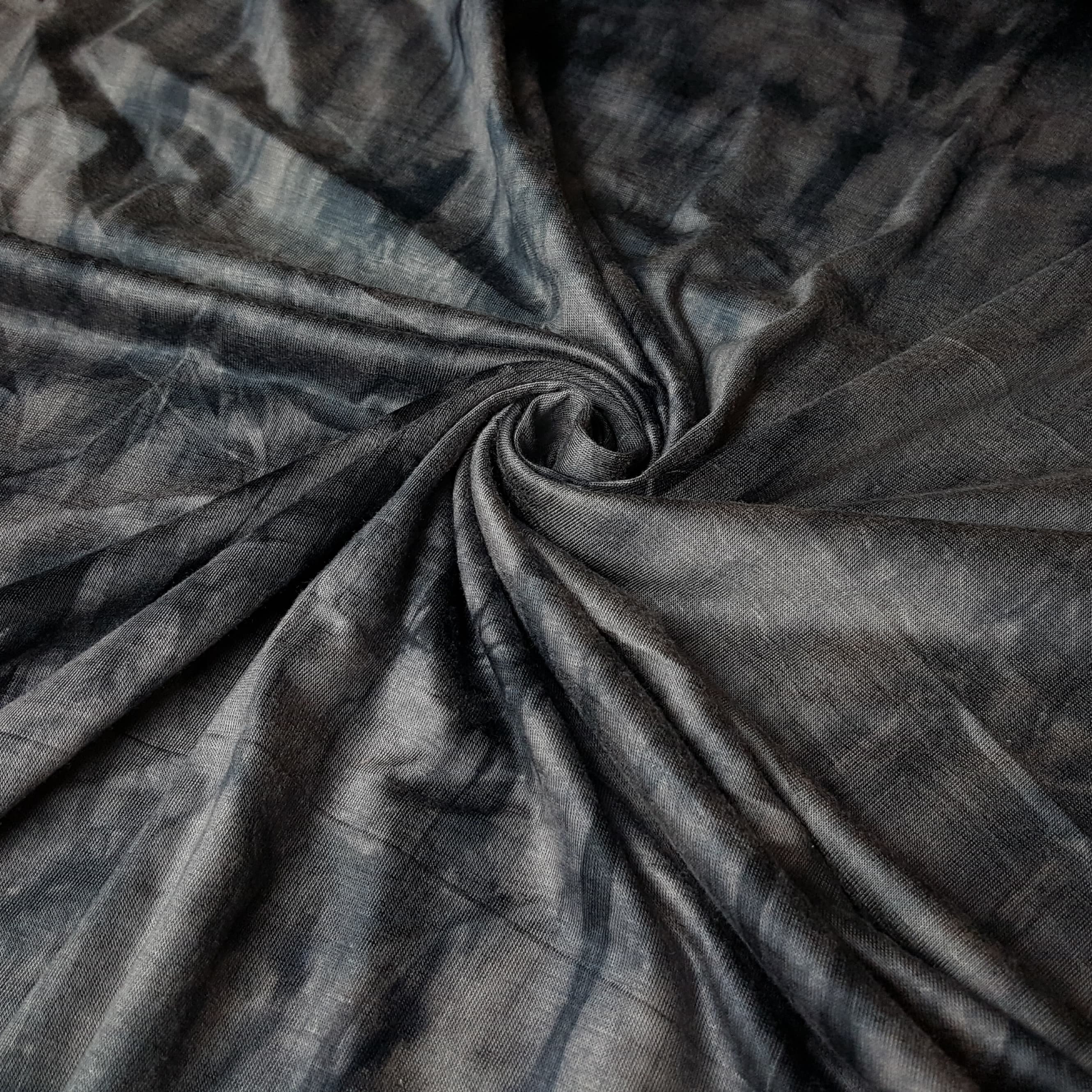 Rayon spandex knit fabric tie dye black . By the yard . Rayon Etsy