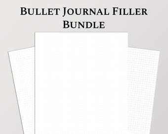 Bullet Journal Filler Paper Bundle with Dot Grid and Square Grid Paper in A5 A4 and Letter size