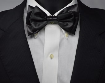 Handmade Pre-tied Bow Tie Black With Silver Metallic Star - Etsy