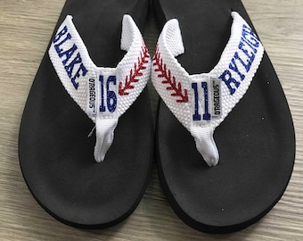 Glitter Baseball/Softball/Soccer/Football Flip Flops