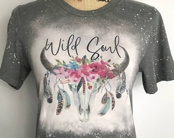 Camiseta blanqueada Wild Soul