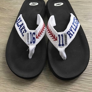 Glitter Baseball/Softball/Soccer/Football Flip Flops