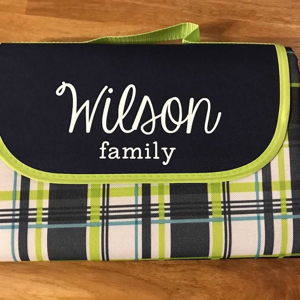 Personalized Extra Large Waterproof Outdoor Blanket with Tote; Picnic Blanket; Beach Mat; Camping Blanket; Wedding Gift;