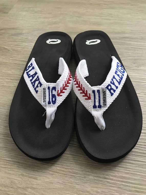 Glitter Baseball/softball/soccer/football Flip Flops - Etsy