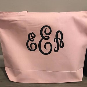 Monogrammed Bag with Zip Closure