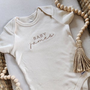Embroidered Onesies® Brand, Personalized Baby Girl ONESIES® brand, Custom Girl Natural Baby Name ONESIES® brand, Unique Girl Boy Clothes Z63