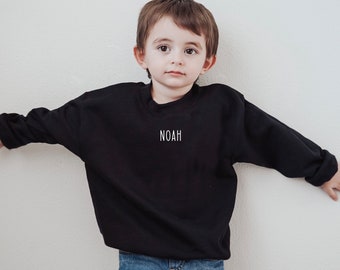 Custom Embroidered Sweatshirt Kids, Embroidered Kids Sweatshirt, Embroidered name Sweatshirt, Custom Name Embroidered