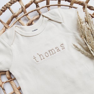 Embroidered ONESIES® brand Personalized Baby Girl Boy Onesies® Brand, Custom Girl Natural Baby Name ONESIES® brand Baby Christmas