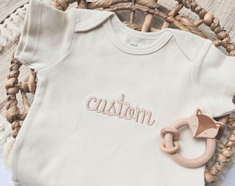 Embroidered ONESIES® brand Personalized Baby Girl ONESIES® brand, Custom Girl Natural Baby Name ONESIES® brand, Unique Girl  Boy Clothes Z99