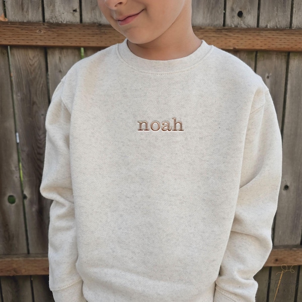 Custom Name Embroidered Crewneck Toddler Sweatshirt Embroidered Name, Youth Sweatshirt Personalized Name Sweatshirt Kids name Sweatshirt Z59