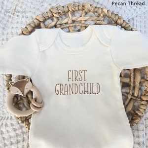 Embroidered ONESIES® brand, First Grandchild, Surprise to Grandparents, Pregnancy Announcement ONESIES® brand, Grandbaby, Grandparents 447