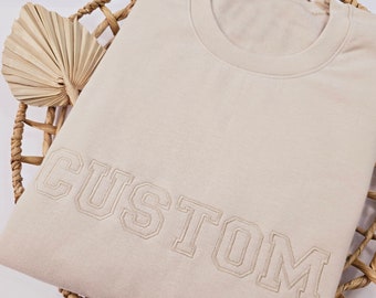 Customized Sweatshirt, Simple Custom Embroidered Sweatshirt, Event Sweatshirt, Custom Bachelorette Sweatshirt, Embroidered Varsity Crewneck