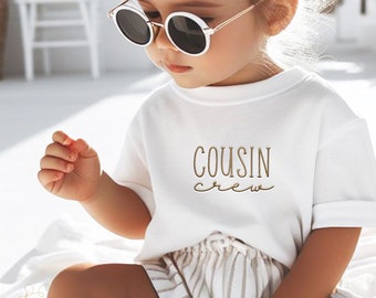 Embroidered Cousin Crew Shirt, T-Shirt, New to the Cousin Crew, Baby Pregnancy Announcement to Family, Grandparents, Husband, Siblings 821