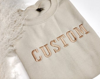 Custom Embroidered Sweatshirt, Custom Embroidered Varsity Crewneck, Embroidery Crewneck, Personalized Sweatshirt, Embroidered Sweatshirt