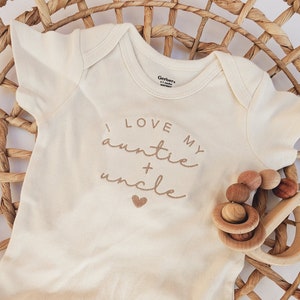 Embroidered I Love My Auntie and Uncle ONESIES® brand, I love my aunt, Christmas Gift for Aunt, Personalized Aunt Uncle 602