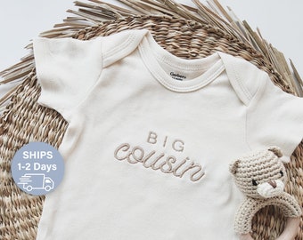 Embroidered Big Cousin ONESIES® brand, Cousin Crew, Cute Cousin Baby ONESIES® brand, Pregnancy Announcement to Family Friends Siblings 814