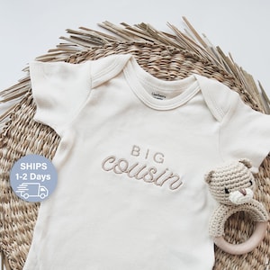 Embroidered Big Cousin ONESIES® brand, Cousin Crew, Cute Cousin Baby ONESIES® brand, Pregnancy Announcement to Family Friends Siblings 814