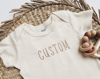 Embroidered ONESIES® brand Personalized Baby Girl ONESIES® brand, Custom Girl Natural Baby Name ONESIES® brand, Unique Girl Boy Clothes Z57