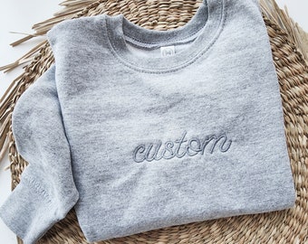 Custom Name Embroidered Custom Sweatshirt Kids Toddler,  Embroidered Youth Sweatshirt, Personalized Name Sweatshirt - Kids name Sweatshirt