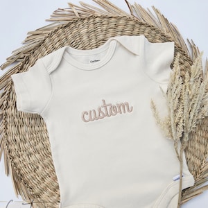 Embroidered ONESIES® brand Personalized Baby Girl ONESIES® brand Custom Girl Natural Baby Name Unique Girl Boy Clothes Z99