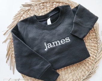 Custom Name Embroidered Crewneck Toddler Sweatshirt - Embroidered Youth Sweatshirt, Personalized Name Sweatshirt - Kids name Sweatshirt