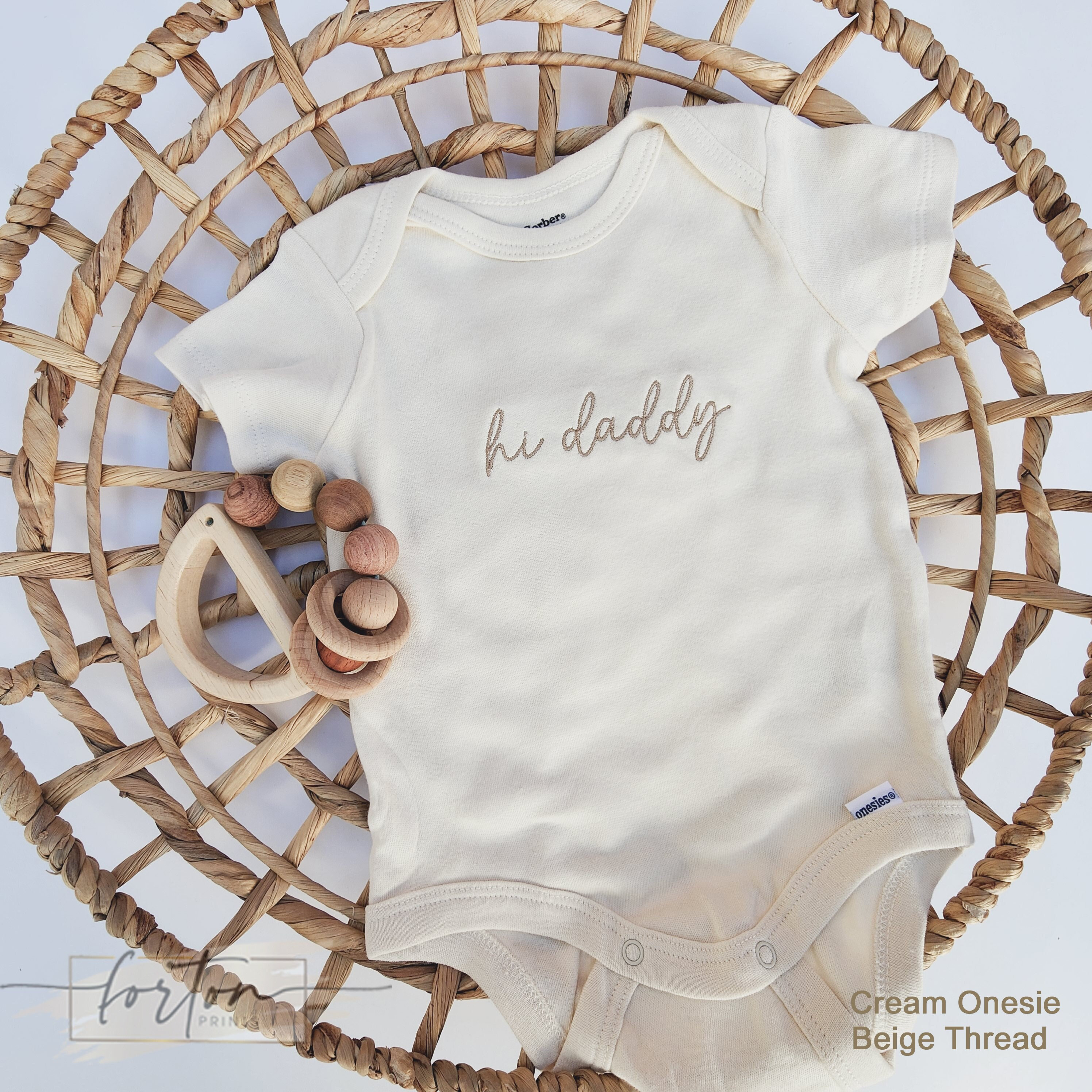 Embroidered hi daddy, hello daddy ONESIES® brand, husband pregnancy announcement, Family, friends, surprise to husband, Mom Dad 105