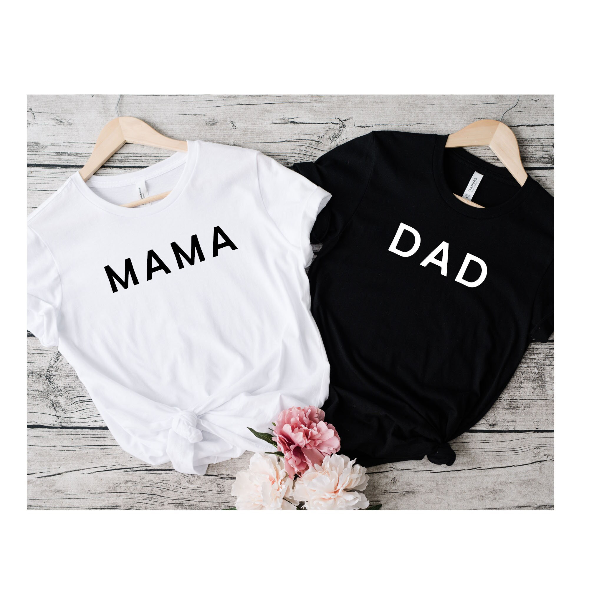 Embroidered Mama Dad Couples Shirt Gift for Dad Mom Dad - Etsy