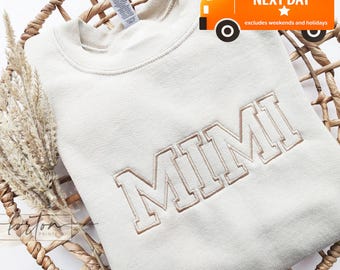 Embroidered Mimi Sweatshirt Crewneck  Embroidered Grandma Crewneck, Christmas Gift for Grandma Gigi Sweater, Personalized Grandma Women 110