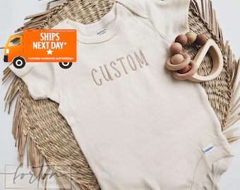 Embroidered ONESIES® brand Personalized Baby Girl ONESIES® brand, Custom Girl Natural Baby Name ONESIES® brand, Unique Girl Boy Clothes Z57